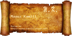Maasz Kamill névjegykártya